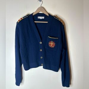 St. John Sportswear  Navy Nautical Cardigan Blazer